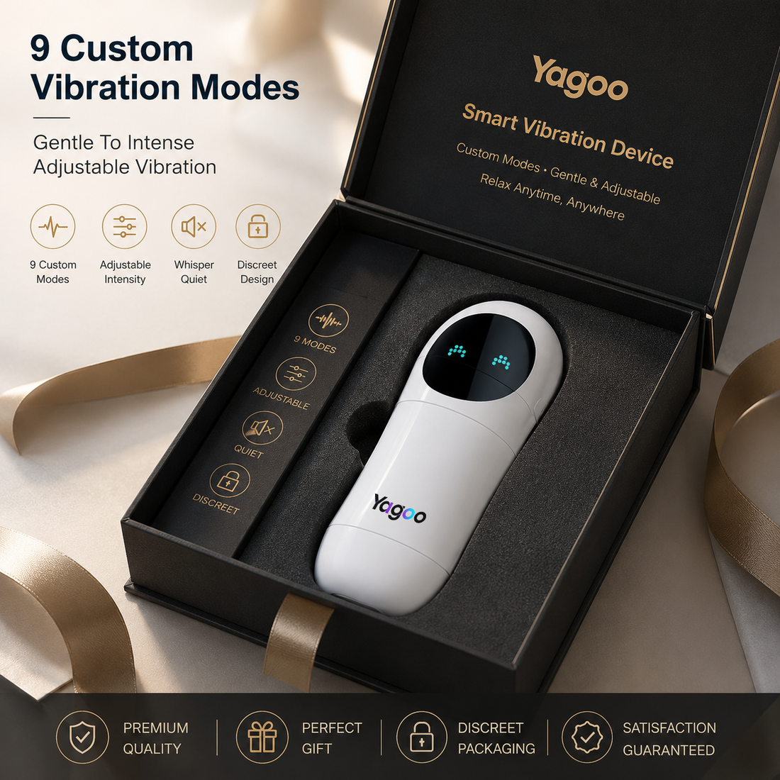 Rechargeable personal wellness device presented in a premium gift box