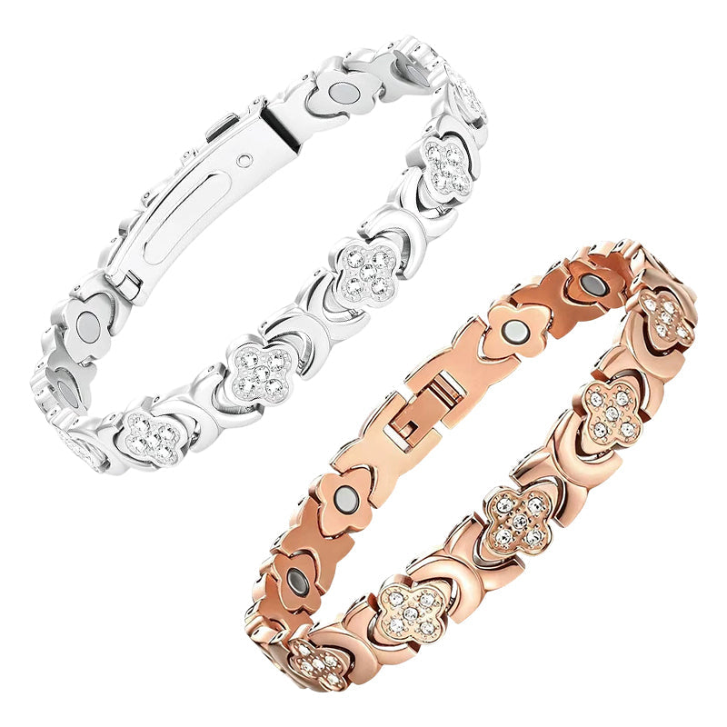 Silver and Rose Gold Clover Bracelets